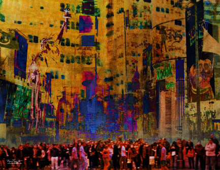 Life in the City | Digital composite by Ric Faust of my view of Times Square in New York City