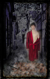 Death Becomes Him | Composite artwork by Ric Faust depicting a spirit haunted by his life's regrets