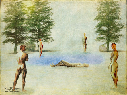 Nude Beach | Surreal beach scene digital composite artwork by Ric Faust