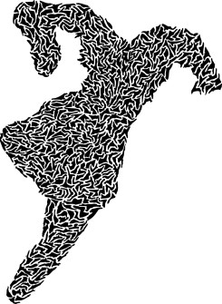 Dance! | Liquid mosaic of a dancer with one leg